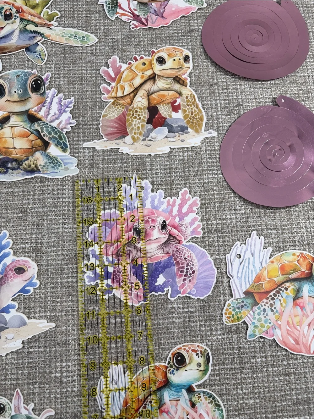 Birthday Party Sea Turtle Decorations - Gold & Multicolor